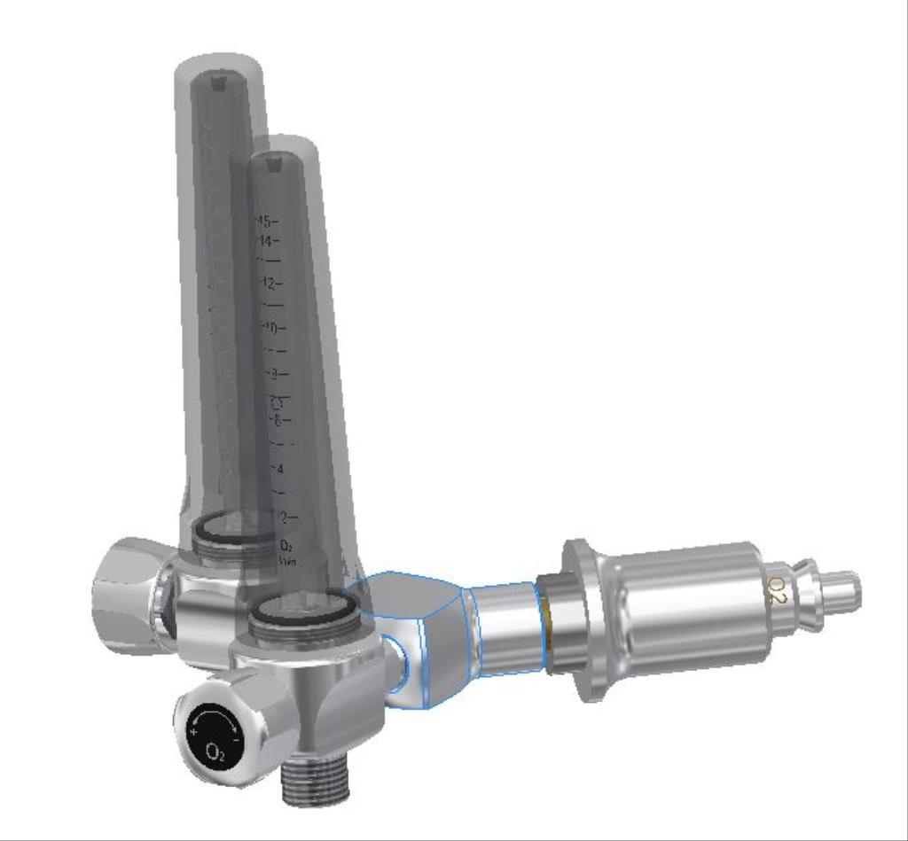 Doppelflowmeter, MEDAP, O2, 0-15l/min