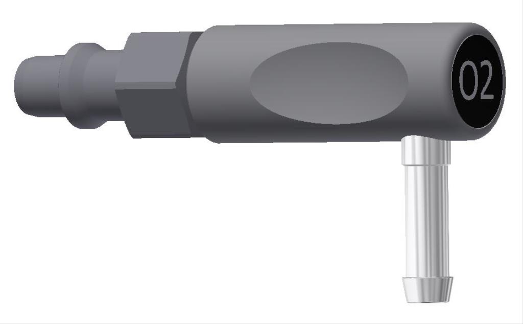 Angled plug N2O nozzle 7mm, DIN, neutral